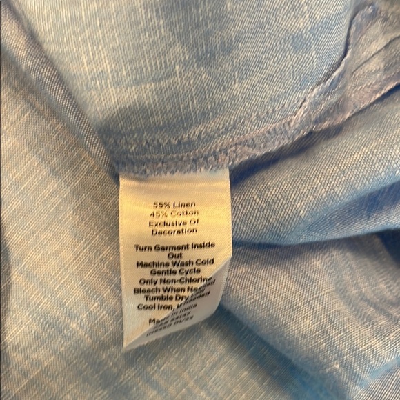 Blue and Red Puff Sleeve Smocked Blouse by TALBOTS Petites - Picture 5 of 6